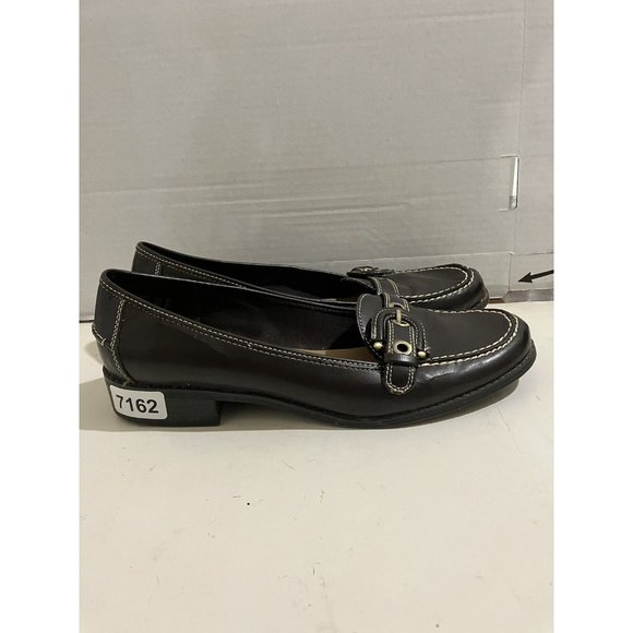 Predictions Women size 9.5 brown Buckle Accent Flats loafer Shoes - Picture 2 of 7